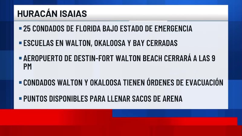 25 condados de Florida están bajo estado de emergencia mientras el Panhandle se prepara para...